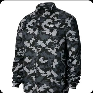 Nike Camouflage Print Coaches Jacket - Black/White (Size M)
